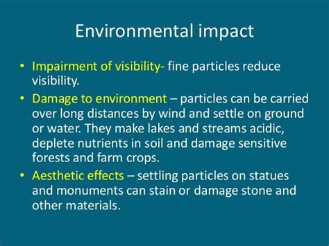 Particulate matter pollution