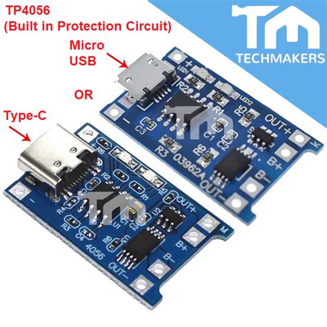 TP4056 TP 4056 Micro USB Type C 5V 1A Lithium Li Ion Battery Charging