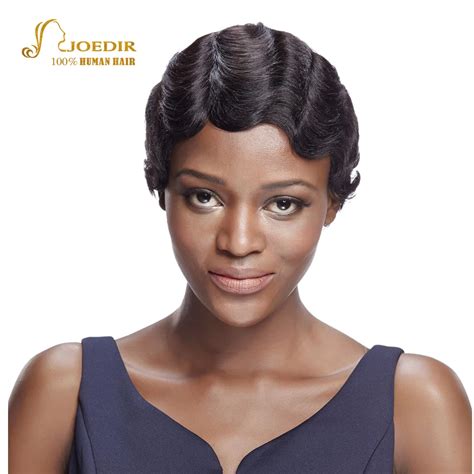 Buy Joedir Brazilian Remy Hair Short Wavy Wave Wigs For Black Women Short Pixie