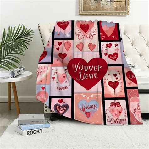 Nawypu Valentines Day Throw Blanket Twin Pink Plaid Love Heart Blanket