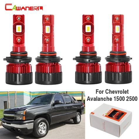 Cawanerl 4 Pieces Car LED Headlight Bulb High Beam Low Beam 9005 9006