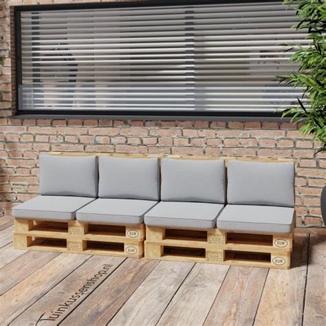 Loungekussen zit en rug 60x60cm carré Basic grey Tuinkussenshop nl