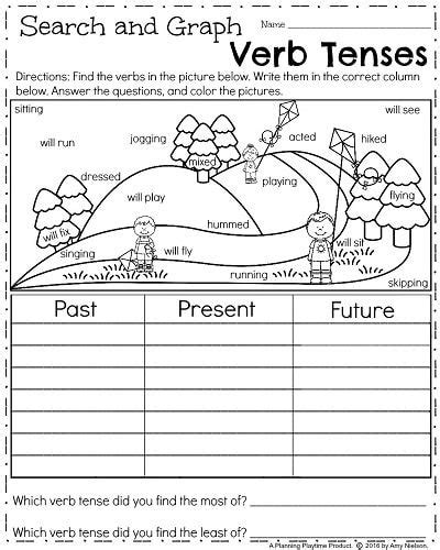 Verbs Worksheets For 1st Grade