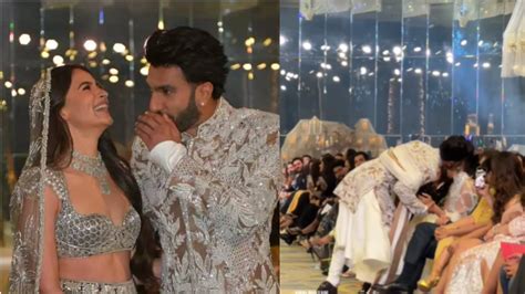 Ranveer Alia Ramp Walk Ranveer Singh Kisses Deepika Padukone In Middle