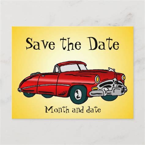 Vintage Auto Save the Date Postcard | Zazzle.com