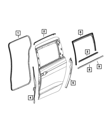 Chrysler Rear Door Belt Outer Weatherstrip Left Aa