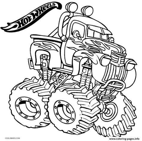 Hot Wheels Monster Truck2 Coloring page Printable