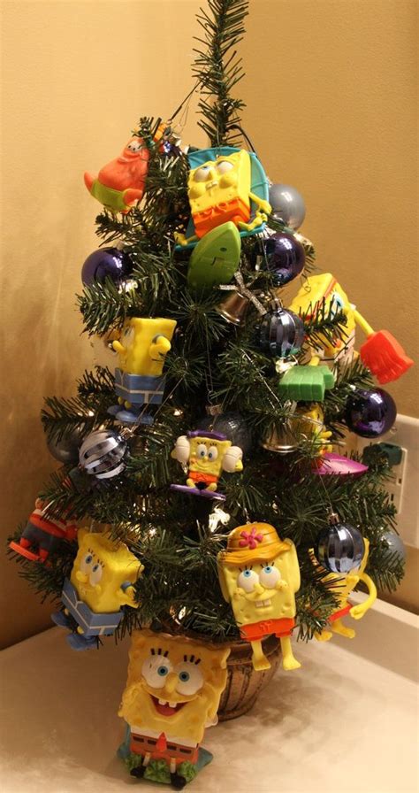 Spongebob Christmas Tree From Recycled By Nannashiddentreasure