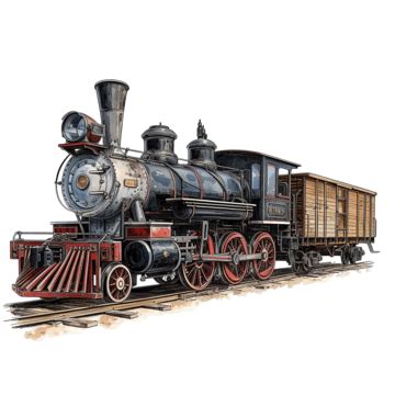 Vintage Steam Locomotive, Locomotive, Steam, Train PNG Transparent ...