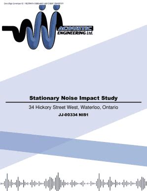 Fillable Online Stationary Noise Impact StudyCity Of Waterloo Fax Email