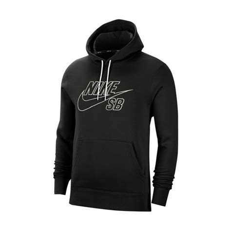 Nike SB Pullover Hoodie Black White at BAYSIXTY6 Skate Shop