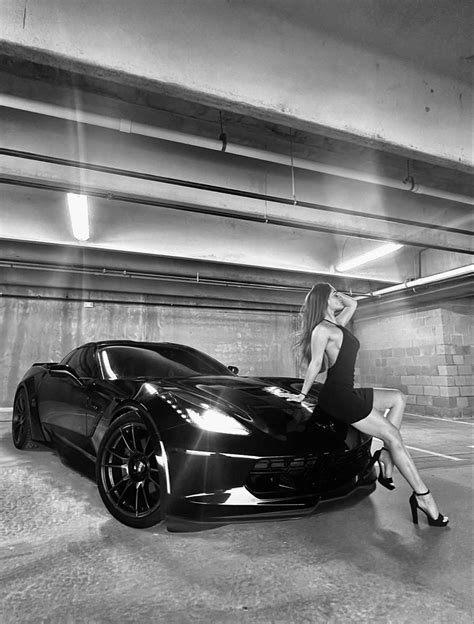 C7 Corvette Car Pose In 2024 Car Poses Classic Car Photoshoot Prom