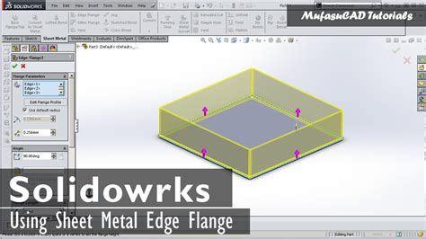 Solidworks Edge Flange Tutorial Basic Sheet Metal Youtube