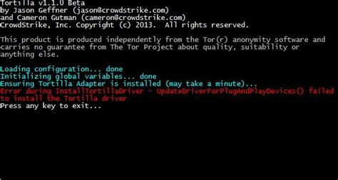 How To Solve This Driver Error When Installing Tortilla Adapter On