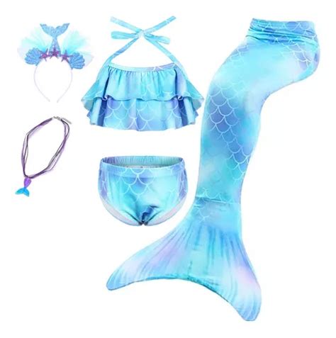 Sirenita Traje Ba O Bikini Cola Sirena Ropa De Natacion Ni A En Venta