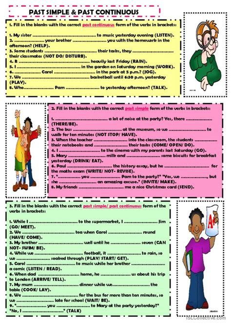 Past Simple And Past Continuous Français Fle Fiches Pedagogiques Pdf And Doc