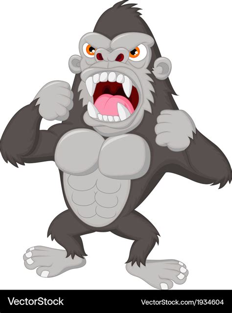 Angry Gorilla Cartoon Character Royalty Free Vector Image