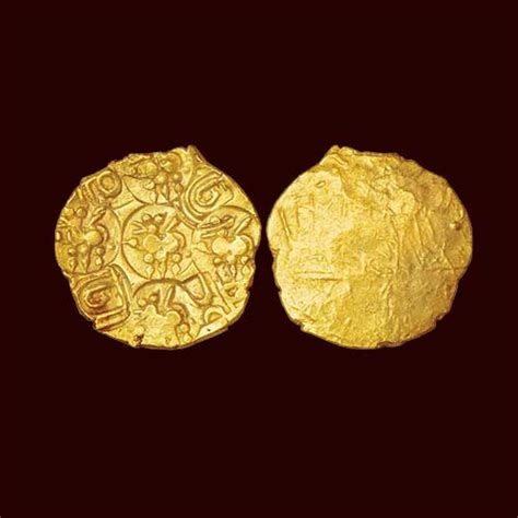 Gold Punched Marked Coin Of Chalukyas Of Kalyani Sold For Inr 30000