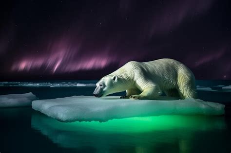 Premium Ai Image Arctic Majesty Massive Polar Bear Swimming In The Arctic