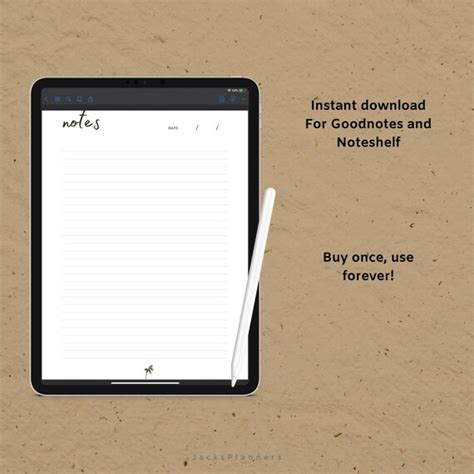 Simple Note Digital Notepaper Templates Notetaking Digital - Etsy