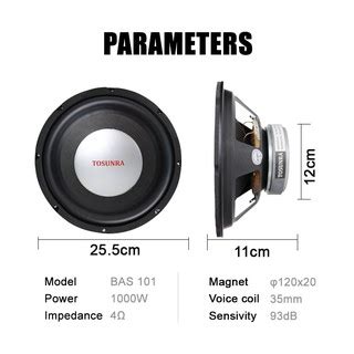 Tosunra Bass Inch Bass Speaker Unit W Ohms Subwoofer