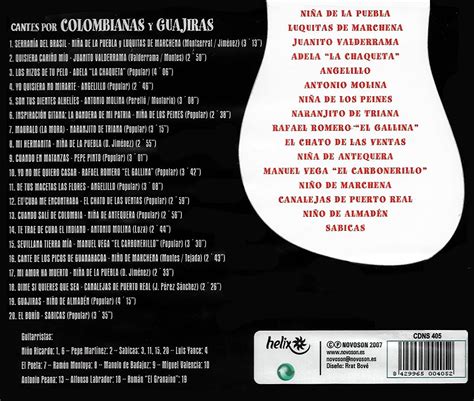 Cantes Por Colombianas Y Guajiras CD De Audio Juanito Valderrama