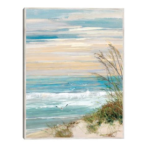 Fine Art Canvas Beach At Dusk Framed Canvas Wall Art Beach Canvas