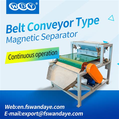 Belt Conveyor Magnetic Separator Machine 150x1200mm Magnetic Roller Specification 01~10mm Grain