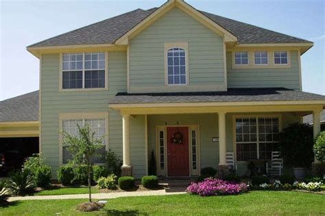 Sage Green House With Cream Trim Exterior Colors Best Paint Dark B