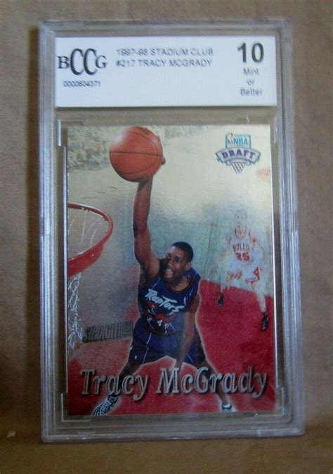 Tracy Mcgrady Rc Topps Stadium Club Rookie Bccg Raptors Rc