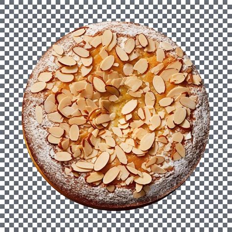 Premium PSD Tasty Almond Cake Isolated On Transparent Background