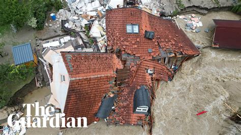 Drone Footage Shows House In Slovenia Washed Away By Flood Waters Youtube