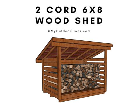 2 Cord 6x8 Wood Shed Plans - Etsy