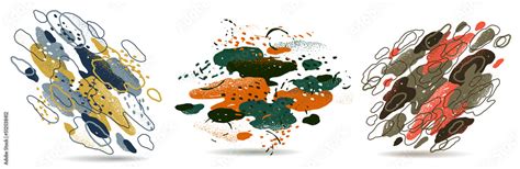 hand drawn art abstract shapes vector compositions set templates