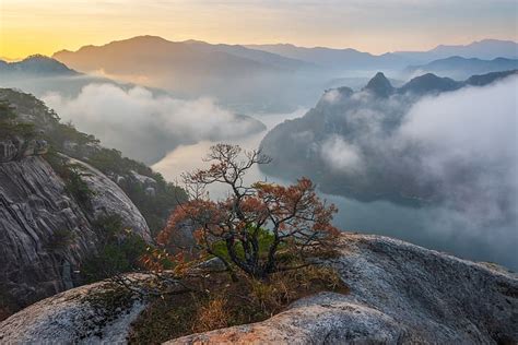 Hd Wallpaper Autumn Clouds Landscape Mountains Nature Fog River