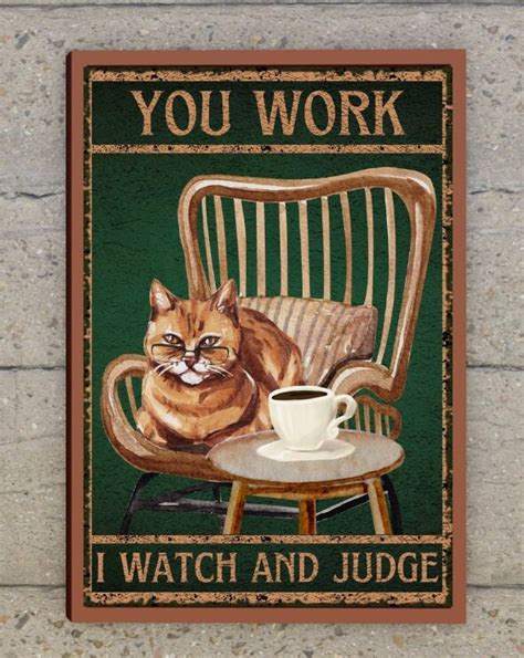 Vintage Cat Poster, Cat Wall Art, Funny Cat Poster - Etsy