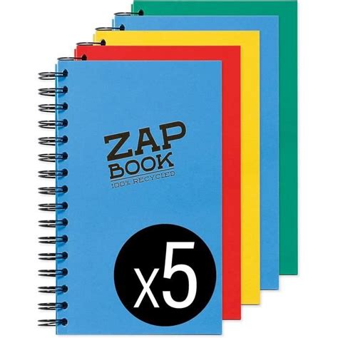 C Carnet Spiral Zap Book Feuilles Papier Croquis Recycl