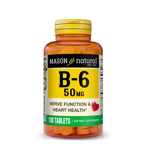 Vitamin B6 50 Mg With Calcium Healthy Heart Supports Muscle And