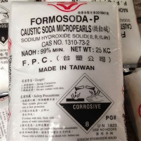 Caustic Soda Sodium Hydroxide Flakes Lye Formosa Taiwan And China 25kgs