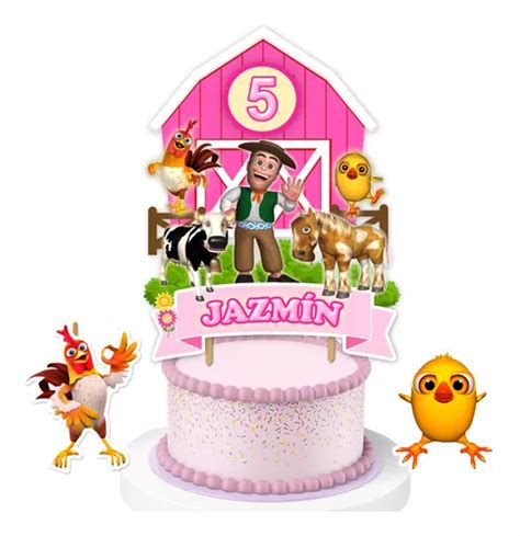 Cake Topper Kit Imprimible Adorno Torta Granja De Zenon M