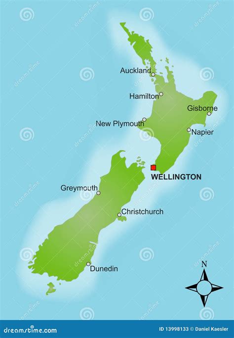 Map New Zealand stock vector. Illustration of isolated - 13998133