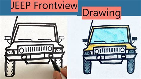 How To Draw A Jeep Car Jeep Drawing How To Draw Easy Jeep Car