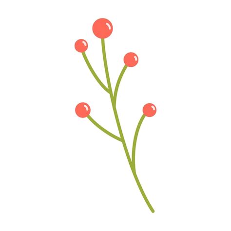 Premium Vector Vector Illustration Of Twig With Red Berries Plant