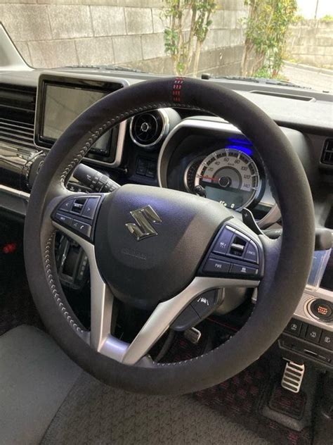 不明 Car Steering Wheel Cover 38cm Suede Cowhide Leather のパーツレビュー スペーシア