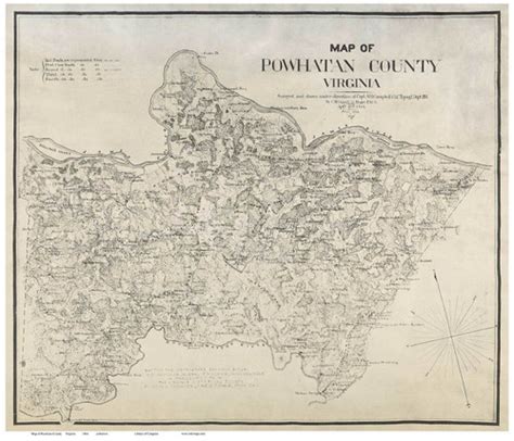 Powhatan County Virginia 1864 - Old Map Reprint - OLD MAPS