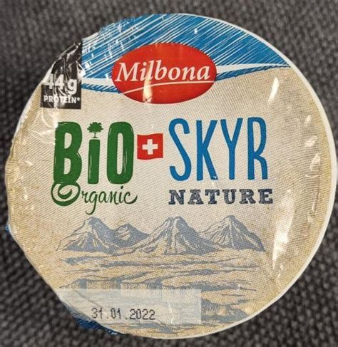 Bio Organic Skyr Nature Milbona Kalorie Kj A Nutri N Hodnoty