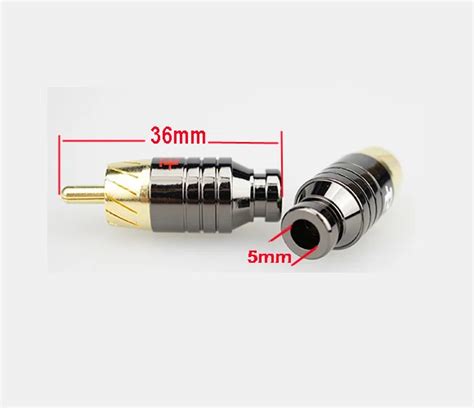 Hi End Gold Plated Rca Male Plug Adapter Audio Phono Gold Plated Solder Connector In Connectors