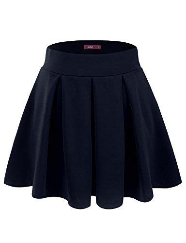 Doublju Elastic Waist Stretchy Flared Skater Skirt Plus Size Available