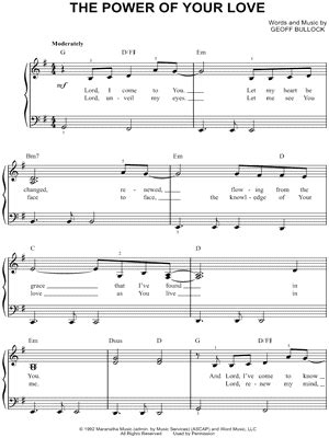 The Power Of Your Love Pdf Free Sheet Music