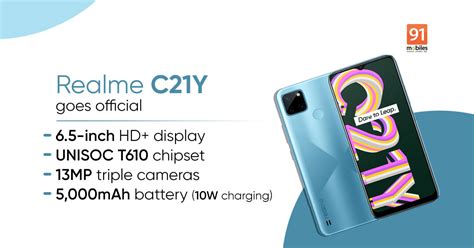 Realme C21Y with 6.5-inch display, 5000mAh battery launched: price ...